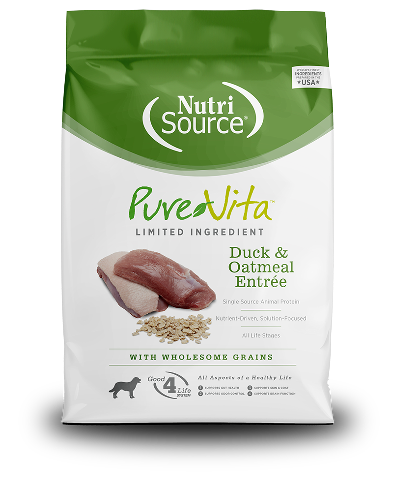 NutriSource PureVita: Limited Ingredient | Duck and Oatmeal Entrée Dry Dog Food