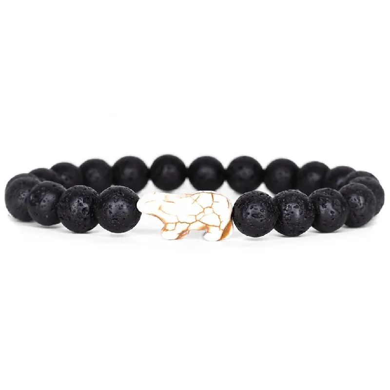 Fahlo : The Venture Bracelet - Polar Bear-Tracking Bracelet in Lava Stone