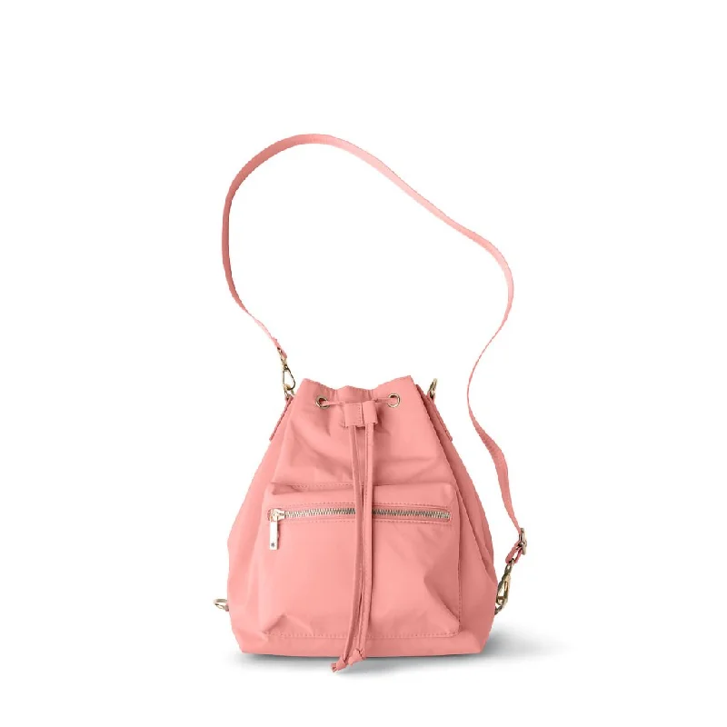 Kedzie : Aries 3-Way Convertible Bucket Bag in Pink