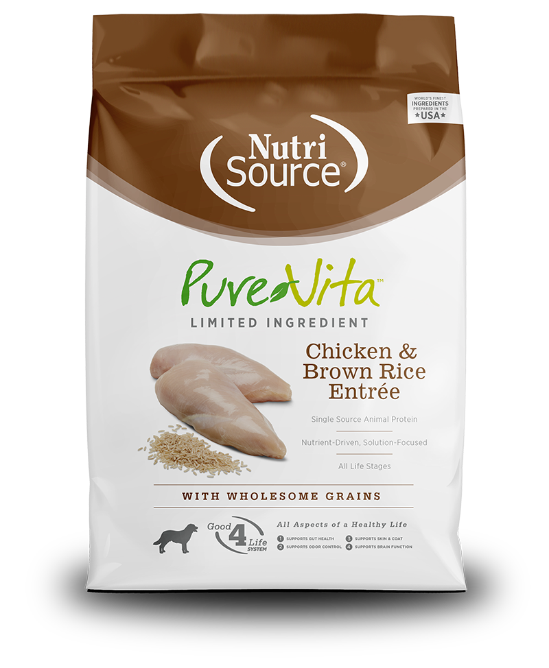 NutriSource PureVita: Limited Ingredient | Chicken and Brown Rice Entrée Dry Dog Food