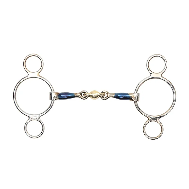 Shires Blue Sweet Iron Two Ring Gag With Lozenge