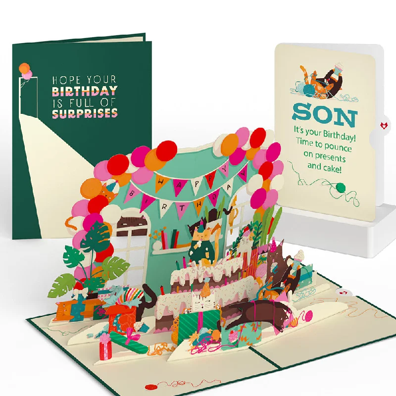 Party Cats Birthday Pop-Up Card and Sentiment Set for Son