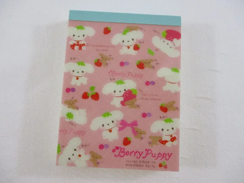 Cute Kawaii San-X Berry Puppy Mini Notepad / Memo Pad - D - 2009 - Rare HTF