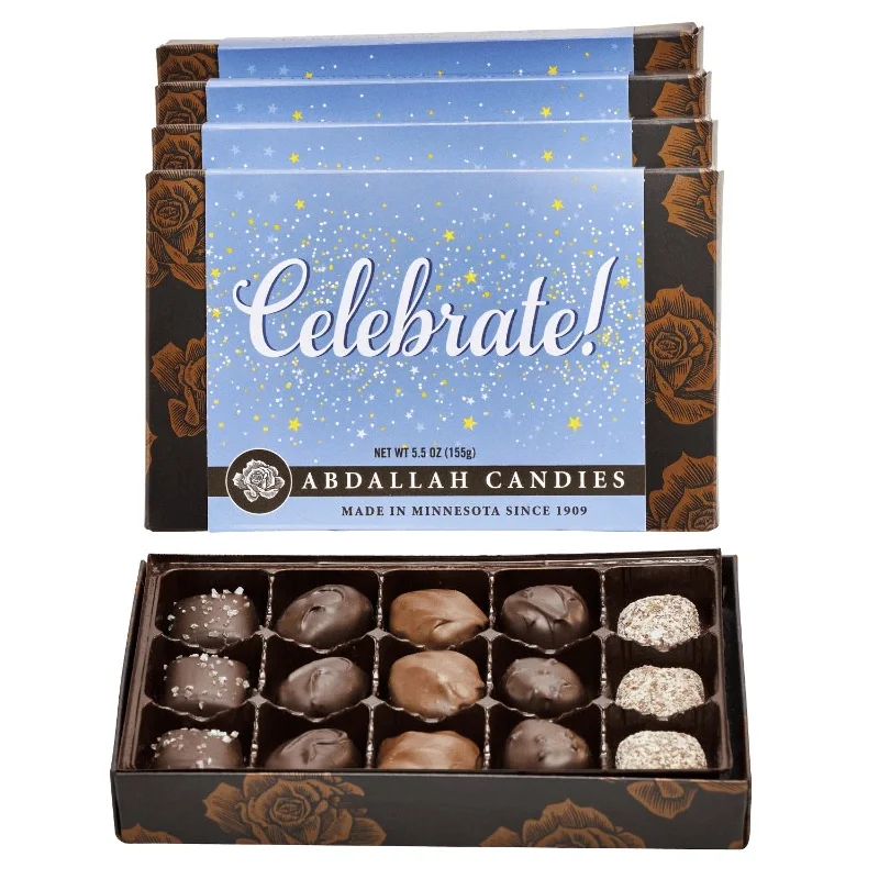 Abdallah Candies : Greeting Card Box "Celebrate" Chocolate Assortment