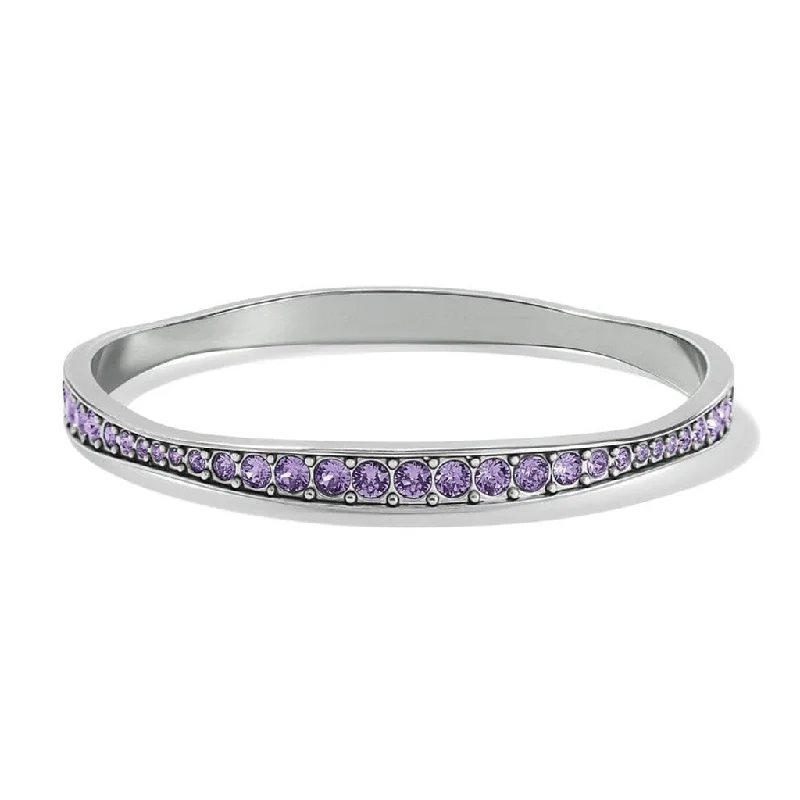 Brighton : Light Hearted Crystal Bangle in silver-Tanzanite