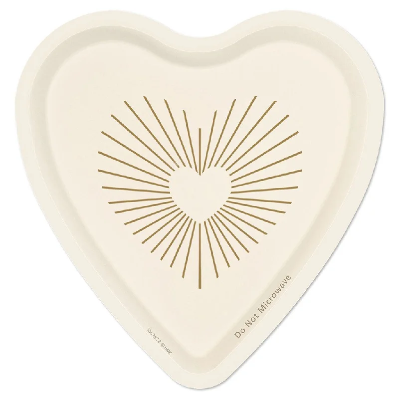 Hallmark : Gold and Ivory Heart-Shaped Dessert Plates, Set of 8