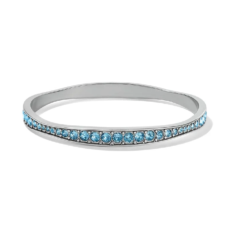 Brighton : Light Hearted Crystal Bangle in silver-aqua