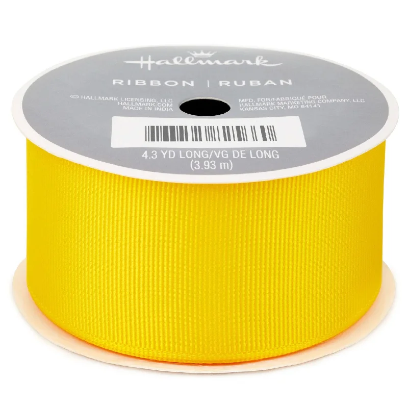 Hallmark : 1.5" Yellow Grosgrain Ribbon, 12.9'