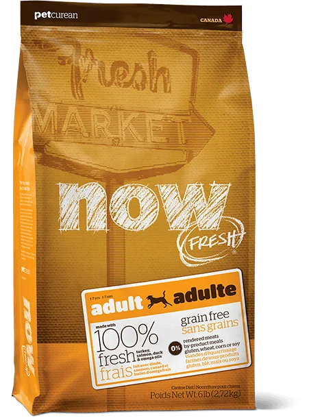 PETCUREAN Now Fresh - Grain Free Adult Dog Turkey, Salmon and Duck