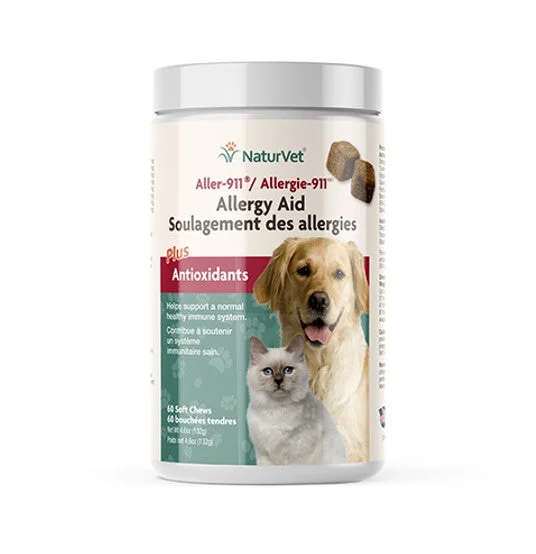 NaturVet Aller-911® Allergy Aid Plus Antioxidants Soft Chews for Dogs and Cats