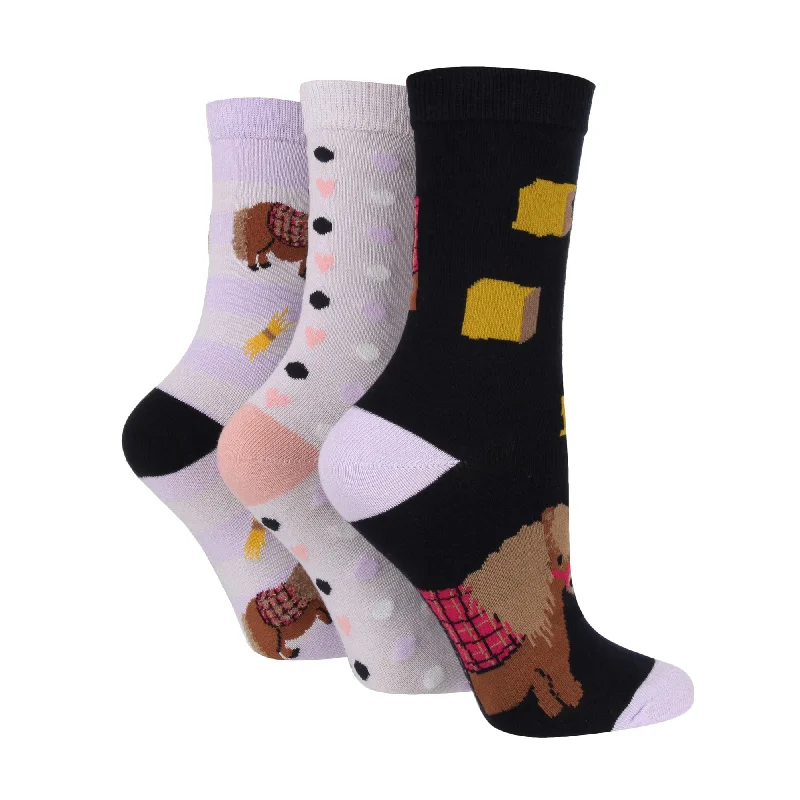 Wild Feet Ladies Snacky Pony Fashion Socks