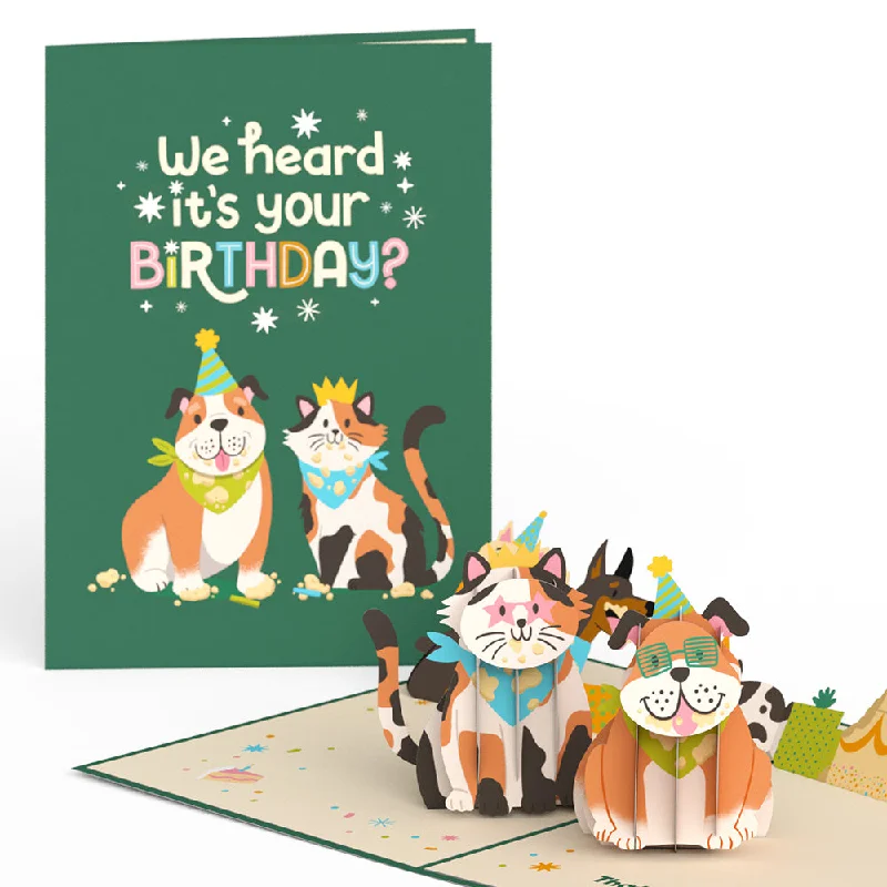 We Heard It's Your Birthday Dog and Cat Pop-Up Card