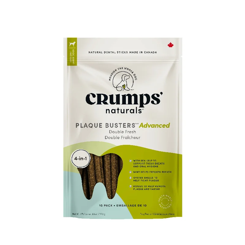 Crumps' Naturals Plaque Busters Advanced Double Fresh Dental Sticks for Dogs