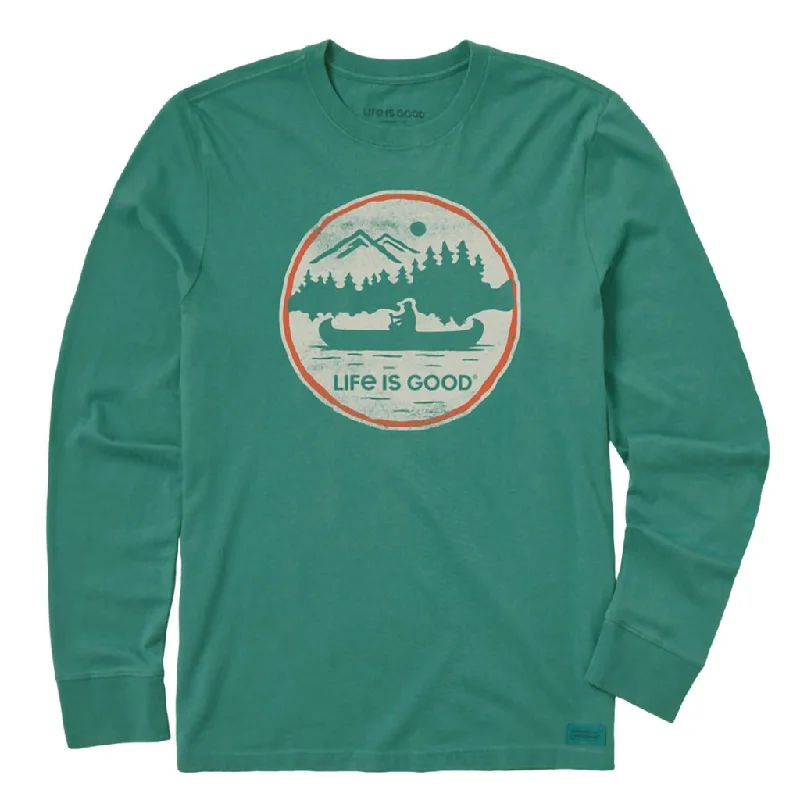 Life Is Good : Men's Canoe Coin Long Sleeve Crusher Tee