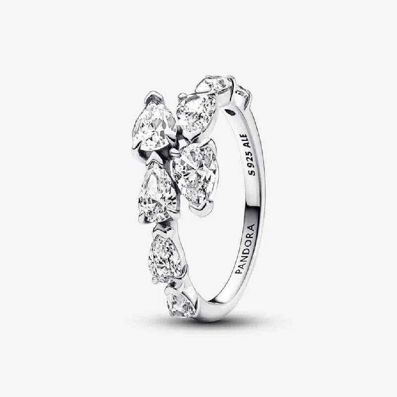 PANDORA : Sparkling Overlapping Band Ring