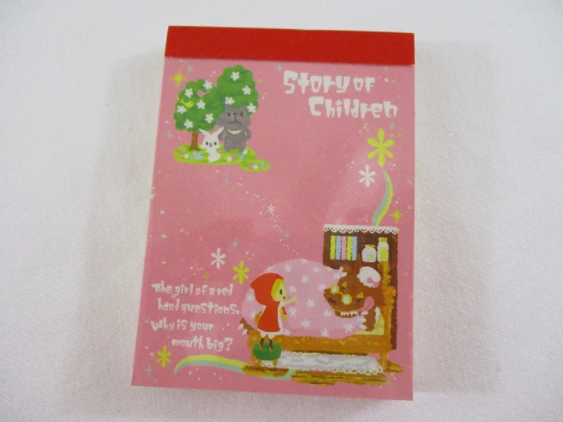 Cute Kawaii Crux Story of Children Red Riding Hood Mini Notepad / Memo Pad - Vintage and Rare - Stationery Design Writing