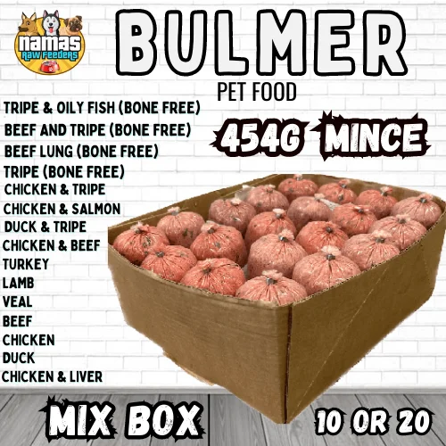 BULMER RAW Frozen Dog Food 10 or 20 454g Mince MIX or PICK YOUR OWN