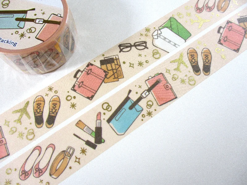 Cute Kawaii Saien Washi / Masking Deco Tape - Fashion Travel Working Outfit - for Scrapbooking Journal Planner Craft