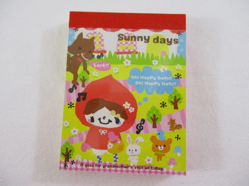 Cute Kawaii Q-Lia Red Riding Hood Princess Story Mini Notepad / Memo Pad - Vintage and Rare - Stationery Design Writing