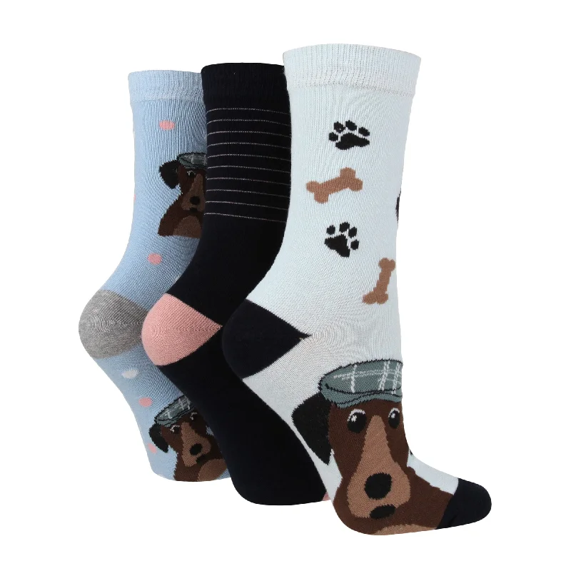 Wild Feet Ladies Dapper Dog Fashion Socks