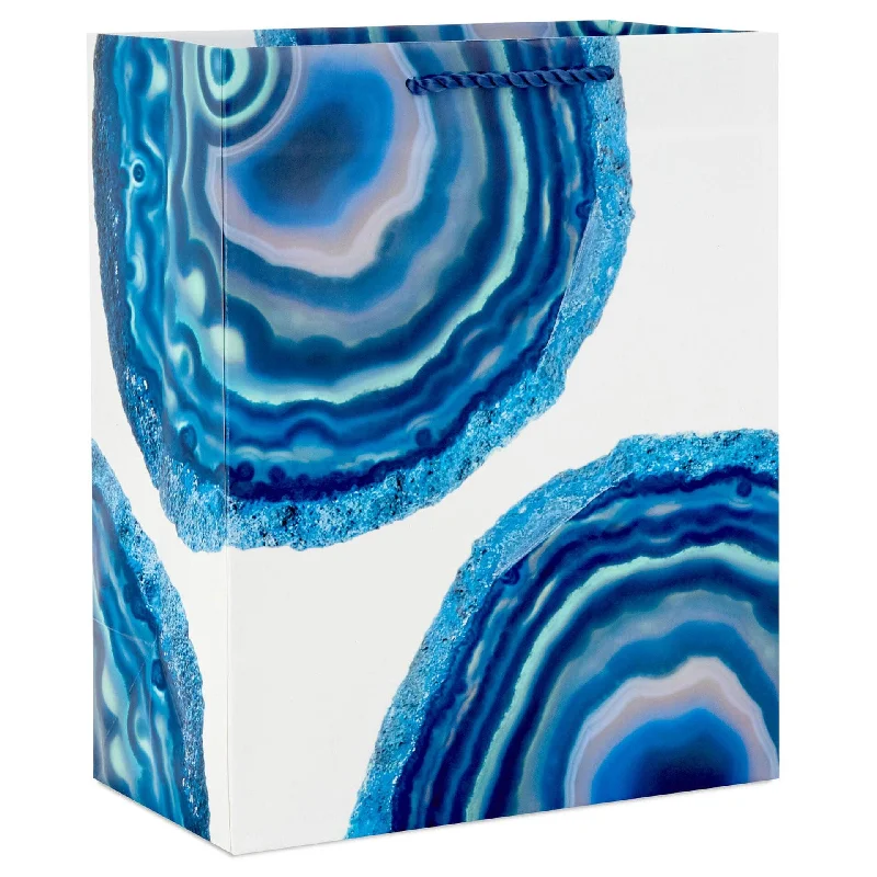 Hallmark : 9.6" Blue Geodes on White Medium Gift Bag