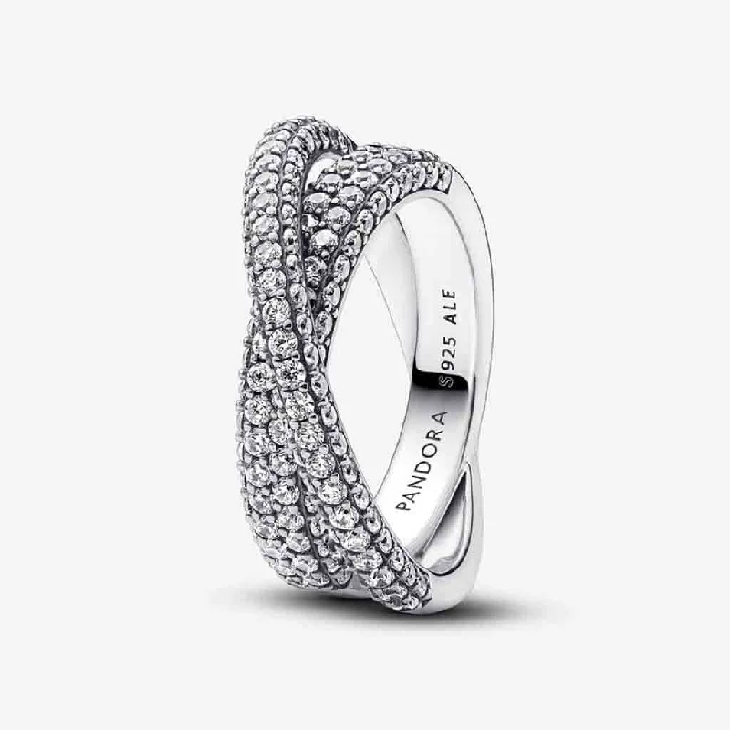 PANDORA : Pandora Timeless Pavé Crossover Dual Band Ring