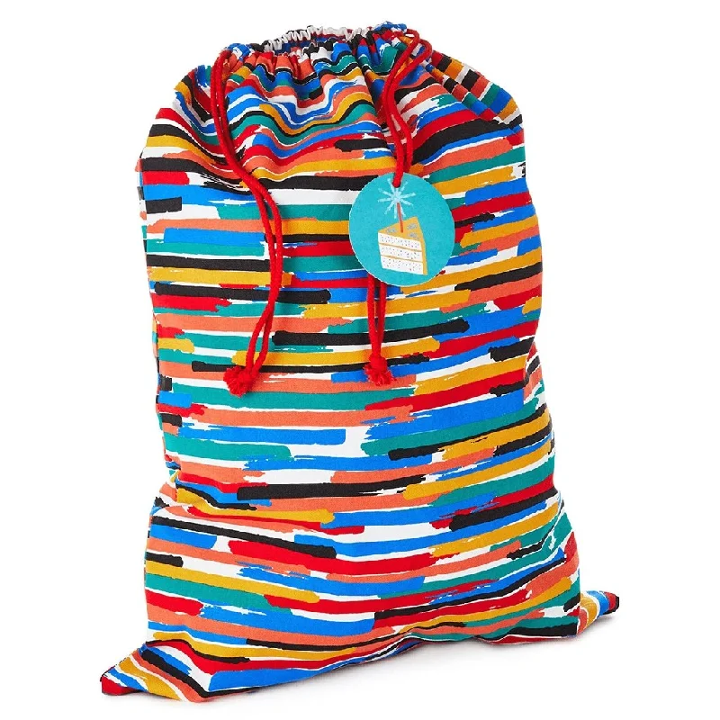 Hallmark : 28" Colorful Stripes Fabric Gift Bag With Tag