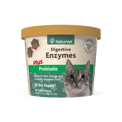 Naturvet Digestive Enzymes with Probiotics Soft Chews for Cats (60ct)