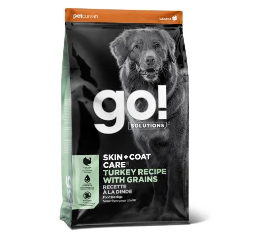 PETCUREAN GO! Skin + Coat Care: Turkey Recipe with Grains for Dogs