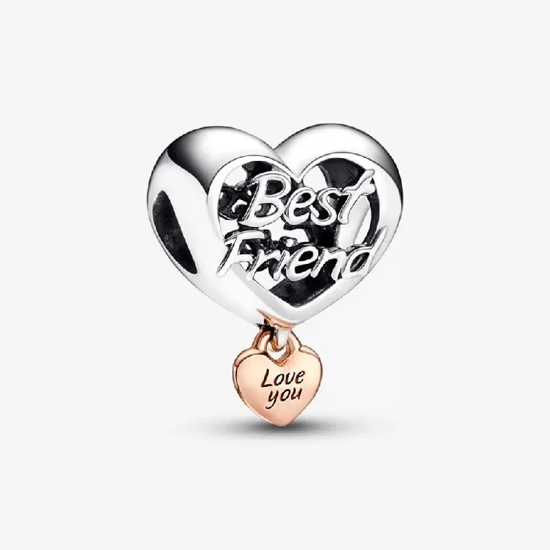 PANDORA : Love You Best Friend Heart Charm