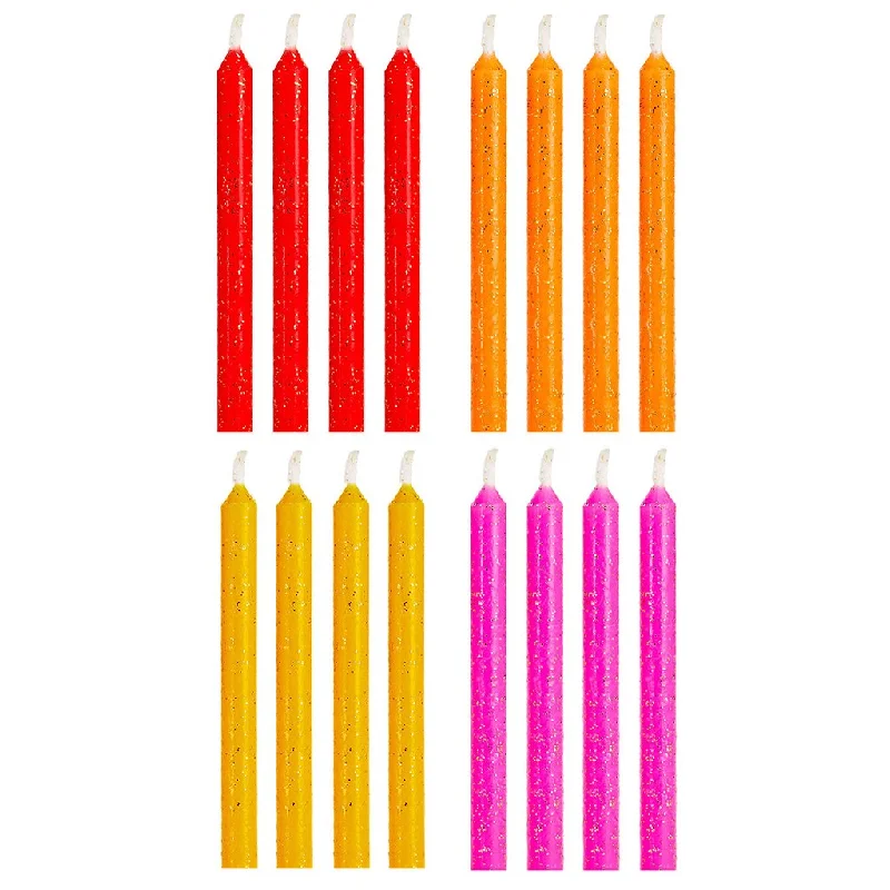 Hallmark : Warm Hues With Glitter Birthday Candles, Set of 16