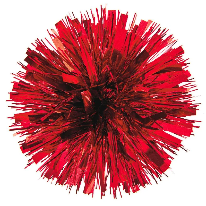 Hallmark : 5.5" Red Metallic Pom-Pom Gift Bow