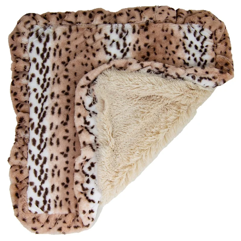 Faux Fur Dog Blanket Aspen Snow Leopard/Blondie