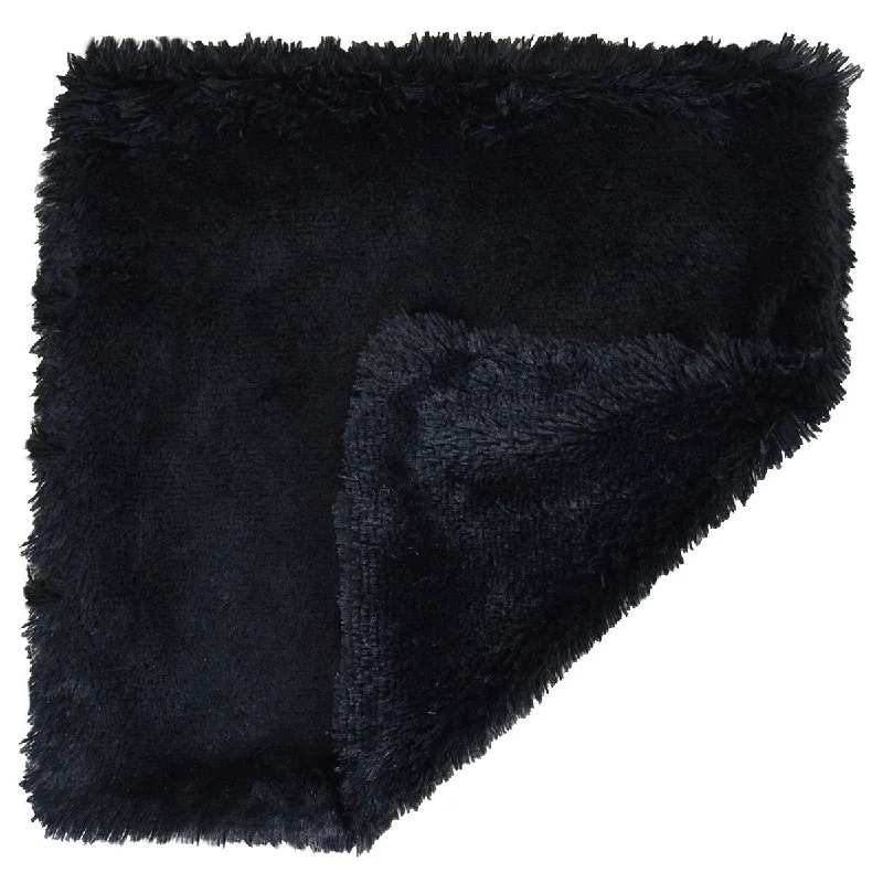 Faux Fur Dog Blanket Black Bear