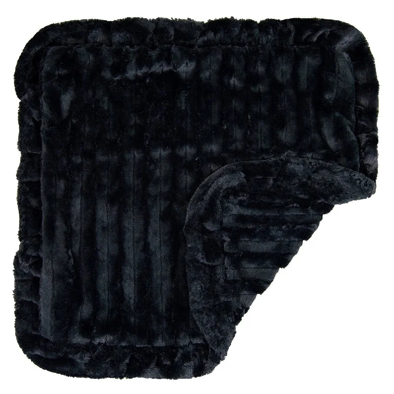 Faux Fur Dog Blanket Black Puma