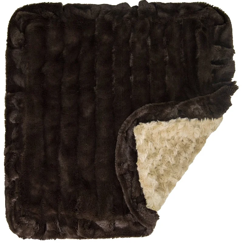 Faux Fur Dog Blanket Camel Rose/Godiva Brown