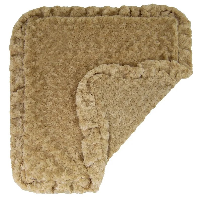 Faux Fur Dog Blanket Camel Rose