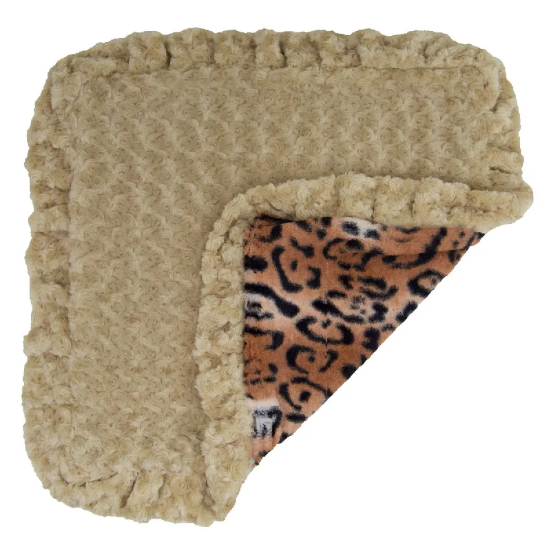 Faux Fur Dog Blanket Chepard/Camel Rose