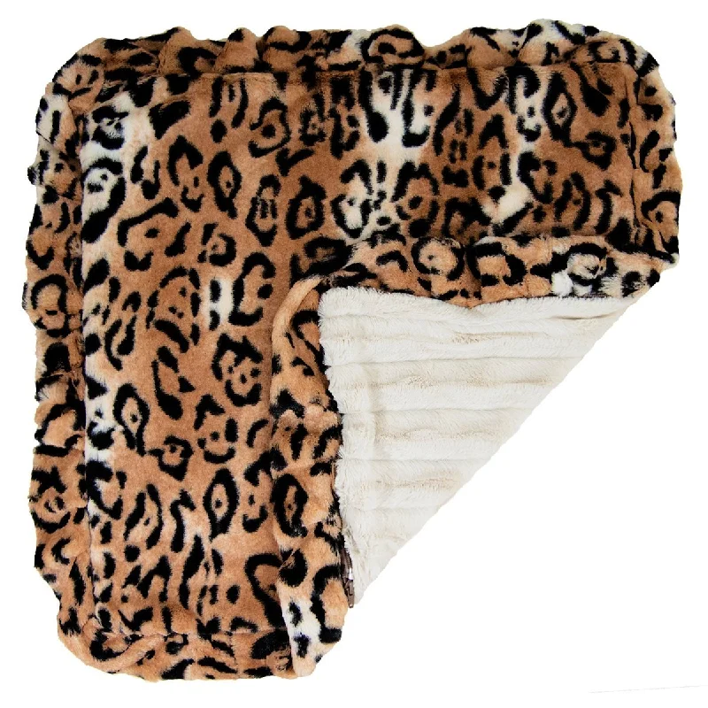 Faux Fur Dog Blanket Chepard/Natural Beauty