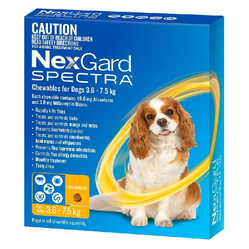 Nexgard Spectra Dog 3.6-7.5kg Yellow 3 Pack<3 <3 <3