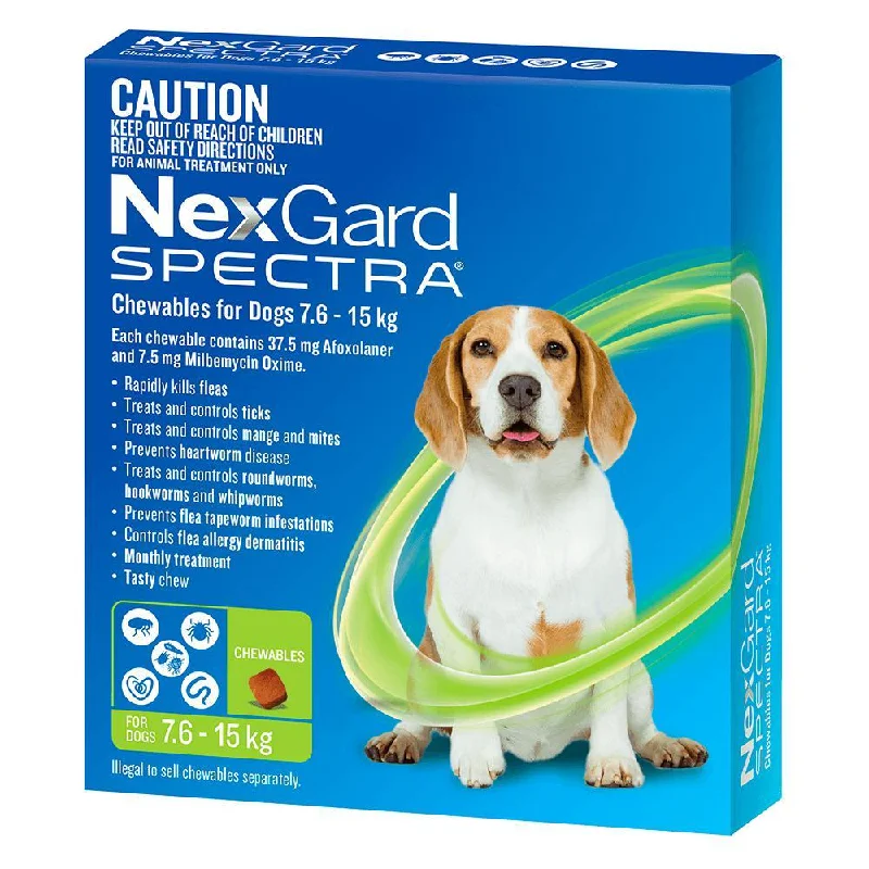 Nexgard Spectra Dog 7.6-15kg Green 3 Pack<3 <3 <3