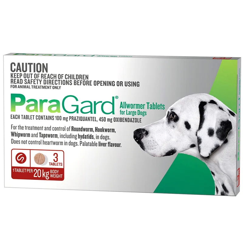 ParaGard Allwormer Tablets for Large Dogs 20kg 3 Pack