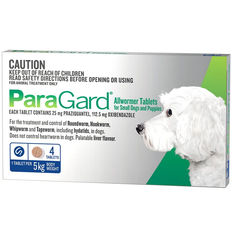 ParaGard Allwormer Tablets for Small Dogs up to 5kg 4 Pack