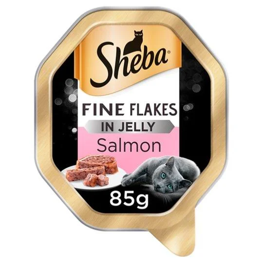 Sheba | Wet Cat Food Tray | Fine Flakes | Salmon in Jelly - 85g