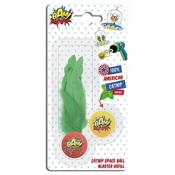 BAM! Catnip Pop Gun - Ball & Feather Ball Duo